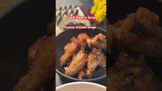 Sushi 🍱 & yummy chicken wings  #shorts#short#youtubeshorts#sushi#chicken#trending#MSDelight#food