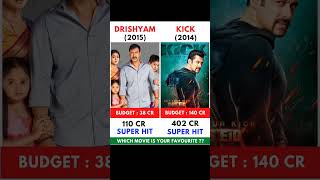 Drishyam Vs Kick Movie Comparision || Box Office Collection #shorts #rlglawa #ajaydevgan #salmankhan