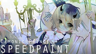 【SPEEDPAINT】 𝒟𝑒𝓂𝑜𝓃𝒾𝒸 𝒫𝓇𝒾𝓃𝒸𝑒  ♛ oc Ilustration ♛Timelapse Ouji