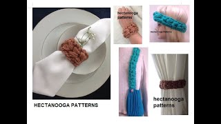 CROCHET  NAPKIN RINGS, or belts, bag handles, headbands, bracelets, drapery tie backs, house & home