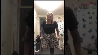 Leg Amputee woman crutching through home compilation #crutches