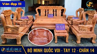 [MỘC] Bộ bàn ghế MINH QUỐC VOI tay 12, chân 14 - VÂN ĐỈNH