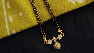 Gold black beads chain