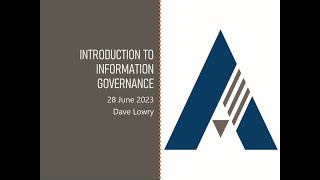 Introduction to Information Governance