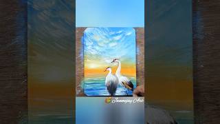 Morning Sunrise: Acrylic Painting Tutorial #painting #creativity #shorts