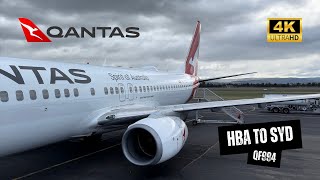 QANTAS B737-800 QF994 Economy Class - Hobart to Sydney, Hobart Qantas Club (4K)