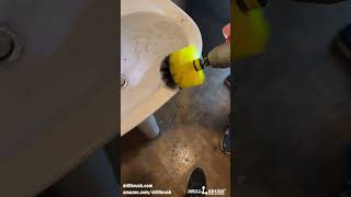 Making a DISGUSTING Bathroom Sink Clean Again with a Drillbrush Power Scrubber #shorts