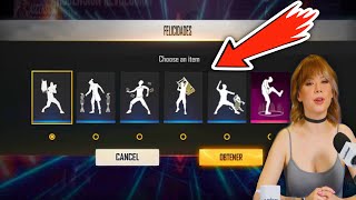 RÁPIDO🏃🏽GARENA REGALA MAS EMOTES gratis EN FREE FIRE😍Y PARED GLOO GRATUITAS😳COMO RECLAMAR TODO😍