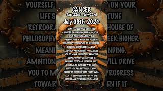 July 09th, 2024 #cancerhoroscope #dailyhoroscope  #dailyastrologyhoroscope #zodiac  #zodiacuniverse