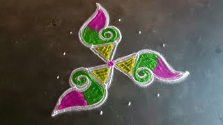 Navaratri special 5*3 beautiful sanguvilakku kolam/diwali2024 traditionalrangoli/gokulramya kolangal