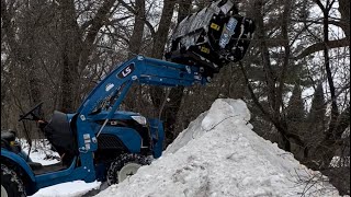 This hla snow pusher easily cuts snow removal time in half