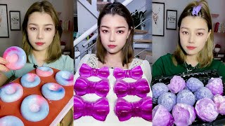 ASMR MUKBANG DONUT BOW ICE EATING CRUNCHY SOUNDS