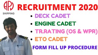 APEEJAY SHIPPING RECRUITMENT 2020 | FORM FILL UP PROCEDURE