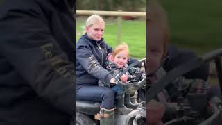 KIDS DO HORSE JOBS! With the quad! #quadbike #kids #funnyhorsevideos #phoebeandthewildcardponies