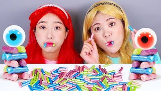 Thạch nàng tiên cá Tráng miệng thạch nhãn cầu Mukbang DONA