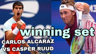 CARLOS ALCARAZ WINNING MOMENT | US OPEN 2022 FINALS | WINNING SET | FLUSHING MEADOWS