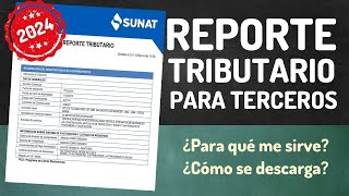 REPORTE TRIBUTARIO PARA TERCEROS: ¿Qué es?¿Para que sirve?¿Cómo se descarga?