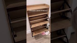 Transform Your Space: Shoe Storage Cabinet with Charging Station & Light Bar | Amazon Home Finds"