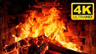 Beautiful & Relaxing Christmas Fireplace 4K with Crackling Fire Sounds 3 Hours & Cozy Logs Burning🔥