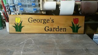 Making a tulip themed garden sign