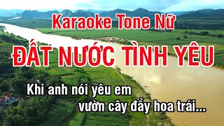 Đất Nước Tình Yêu Karaoke ❖ Nhạc Sống Hay Tone Nữ (Si Thứ) ► Karaoke Lê Thiết