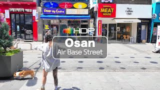 [4K｜ASMR] Osan US Air Force Base 🍔 🇺🇸Market Street Short Walk  "It's Like Real US Backstreet"