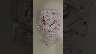 flushing a bunch of ketchup packets