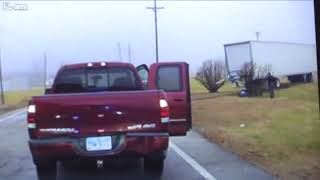 Semi Truck Runs Over A Trooper After Being Hit