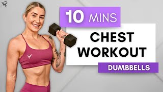 10 Minute Dumbbell CHEST workout (Beginner Friendly)