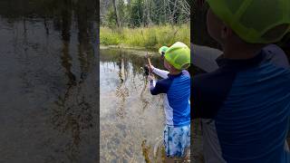 Does he catch his first trout of his life today?Watch and see👍🏼#first #trout #catch #fishing #fun