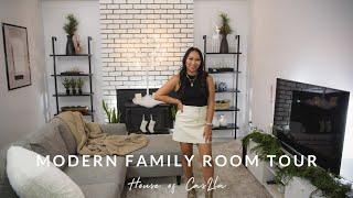 MODERN + MINIMAL Family Room Tour | Vlogmas Edition