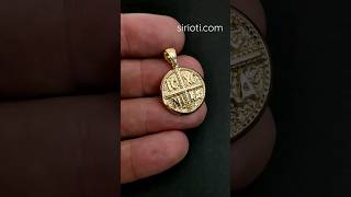 Greek Byzantine Cross Coin Constantinato Silver 925 Gold Plated Pendant #byzantine #greek #jewelry