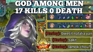 GOD AMONG MEN 17 KILLS 0 DEATH NATALIA GAMEPLAY | MOBILE LEGEND | MLBB