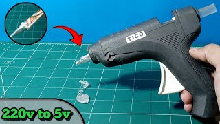 Converting Old Broken 220v glue gun into DC 5v || how to make a glue gun at home || @MAJDIY.7