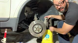 How to replace Brake Rotors on 2008 Volvo XC90, get rid of warped brake rotors! Maintenance tips