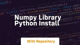 numpy library python install