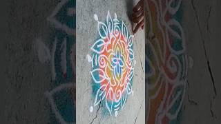 Beautiful Morning Rangoli Design #rangolidesign #easyrangoli #dailyrangoli