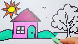 How to Draw a Country House for Children(Preschool).Video is to draw along to in Timelapse Format.