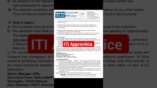 NHPC ITI Apprentice #shortsfeed #youtubeshorts #NHPC#itivacancy #apprentice #apprenticeshipindia