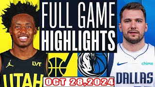 Dallas Mavericks Vs Utah Jazz FULL GAME  Highlights Oct 28,2024 NBA Season