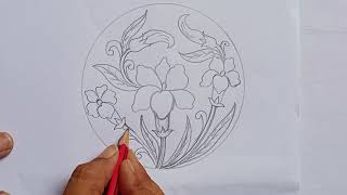 Lal Karne Ka Alekhan / कनेर का फूल कैसे बनाएं / Alekhan Kaise Banaen / Karne Ka Phool Drawing