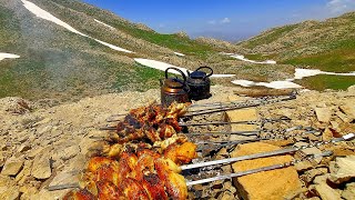 Chicken wings kebab in the stunning paradise of the Shaho Mountains: #nature#food #asmr#cooking