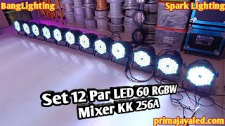 Set 12 Par LED 60 RGBW Mixer KK 256A