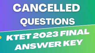 KTET FINAL ANSWER KEY 2023 ktet Rectified Answer key March 2023