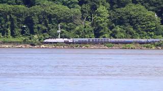 Amtrak Lake Shore Limited #49 Heads North Under The GWB @ Fort Lee (5/30/20)