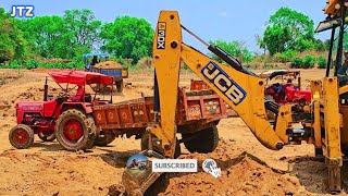 JCB TRACTOR VIDEO||jcb 3 dx power|| Mahindra stunts tractor|| pond working|| #jcb #jcb3dxbackhoe