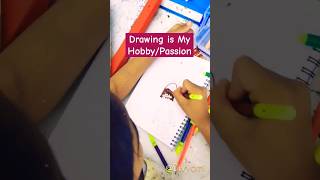 Whose hobby is a drawing and coloring? | mine is! see this in fast motion. 😇💐#shorts #drawing