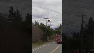 Power lines on fire