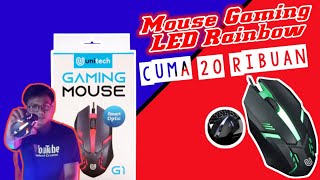 Unboxing MOUSE GAMING LED RAINBOW | Cuma 20 Ribuan Aja