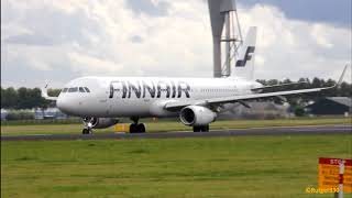 Finnair A321 departure from RW36L at Amsterdam schiphol airport